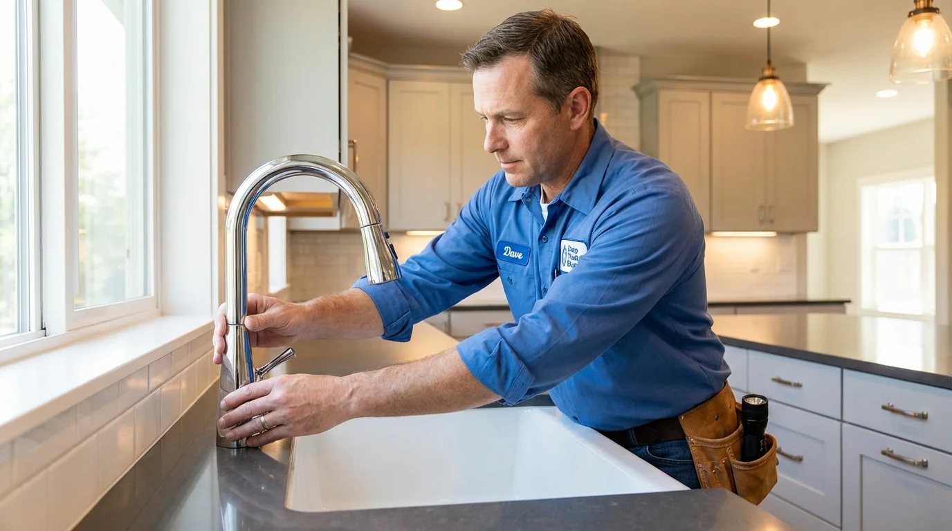 Kitchen faucet installation by Johns Plumbing LLC in Cambridge